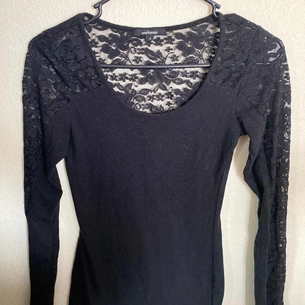 black lace long sleeve
